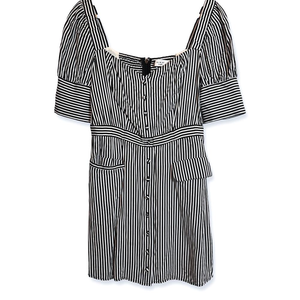 3 FOR $35! ๐ฆ UO Ali & Jay All Aboard Striped Puff Sleeve Mini Dress Sz. S - Picture 2 of 5